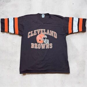 Vintage Cleveland Browns Logo 7 Jersey T-Shirt Large Made in USA NFL